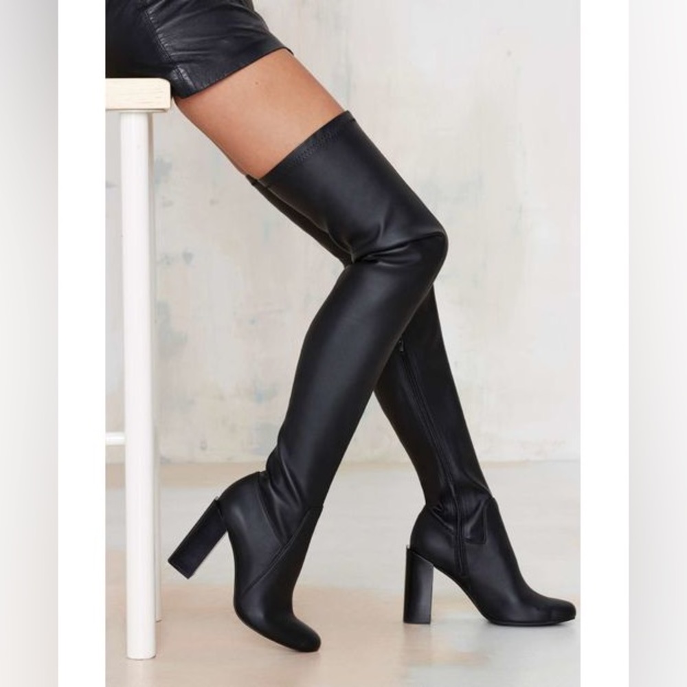 Jeffery Campbell Black Over the Knee Boots